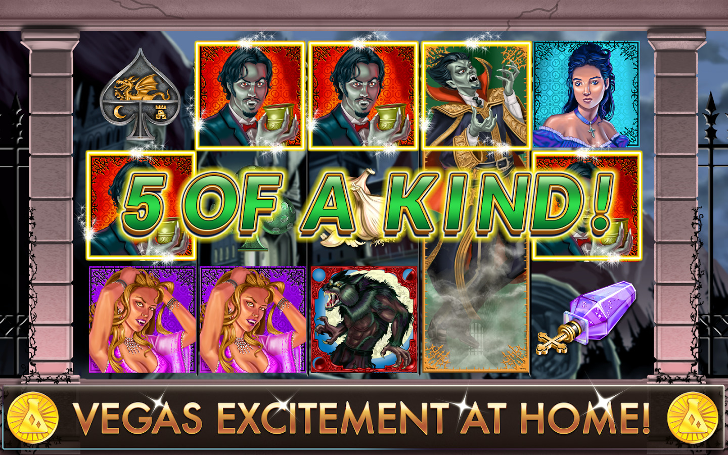 Jackpot Love slots winning 5 of a kind