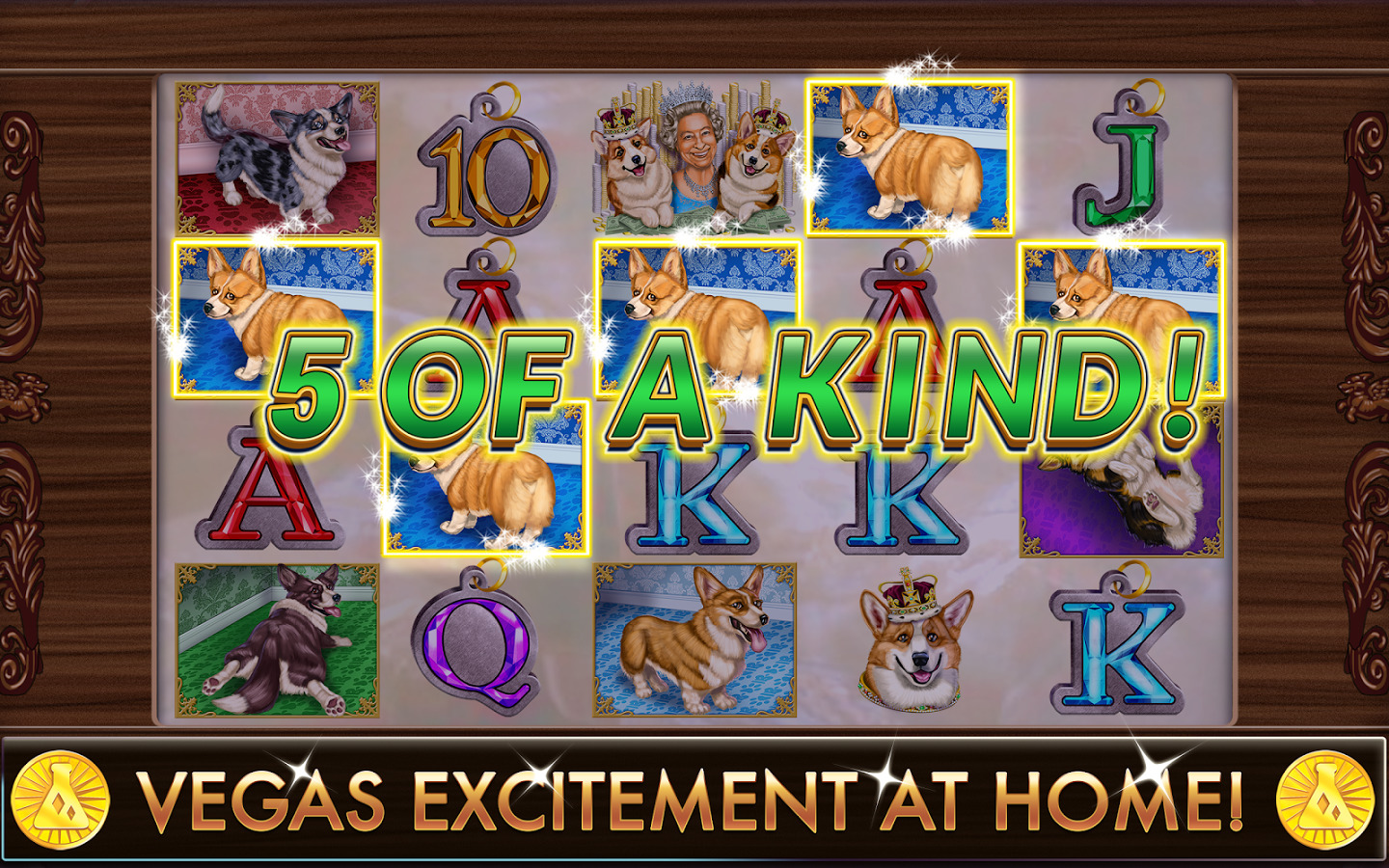 Lucky Corgi slots winning 5 of a kind