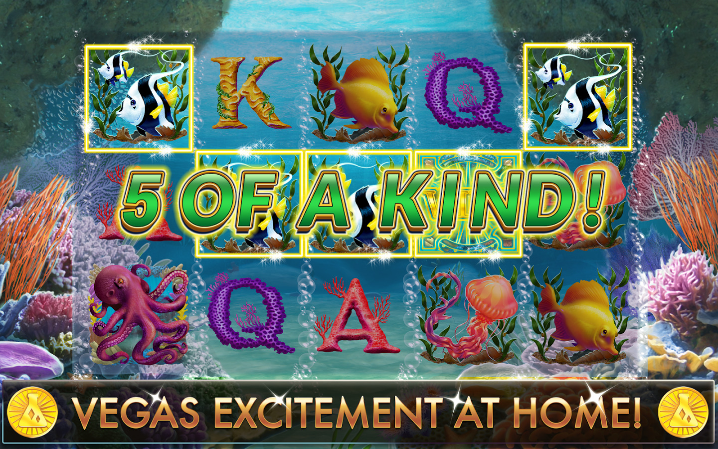 Lucky Fish slots winning 5 of a kind