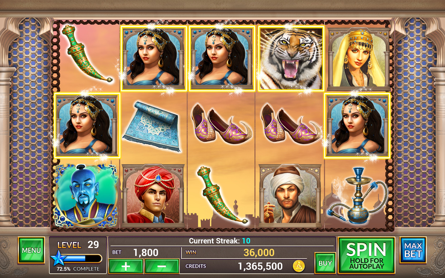Lucky Prince slots winning 5 of a kind