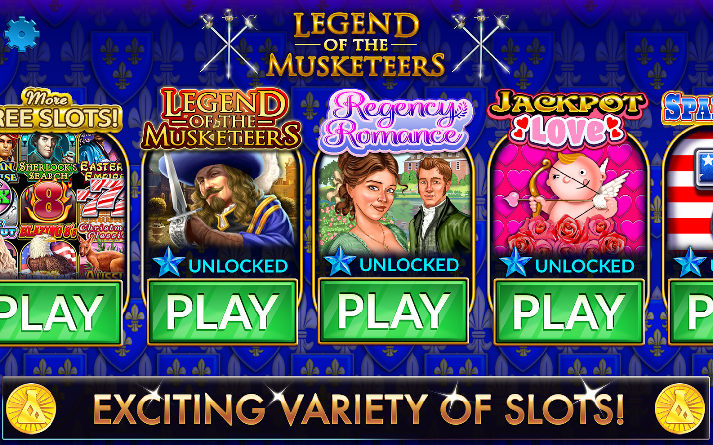 The Three Musketeers slots lobby