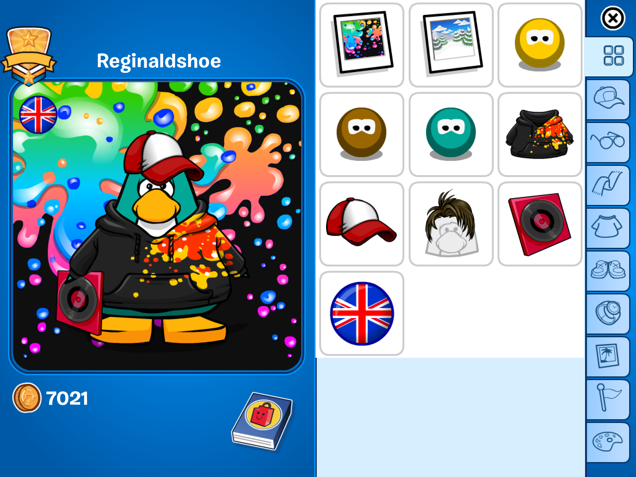 Club Penguin painting the background