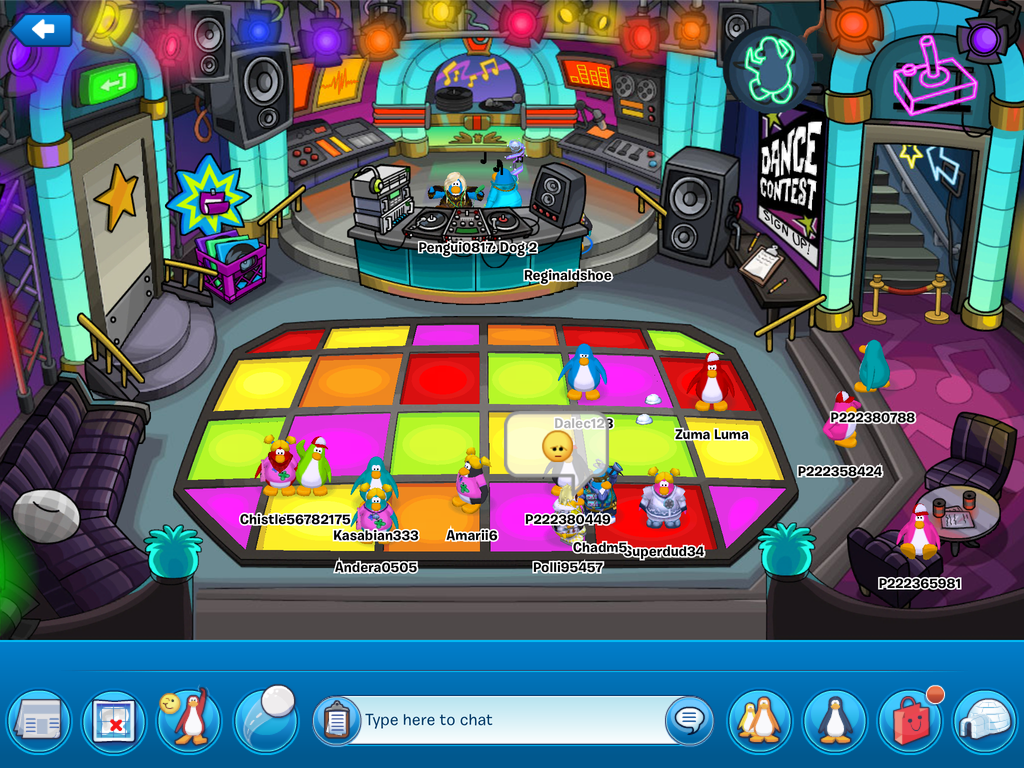 Club Penguin disco