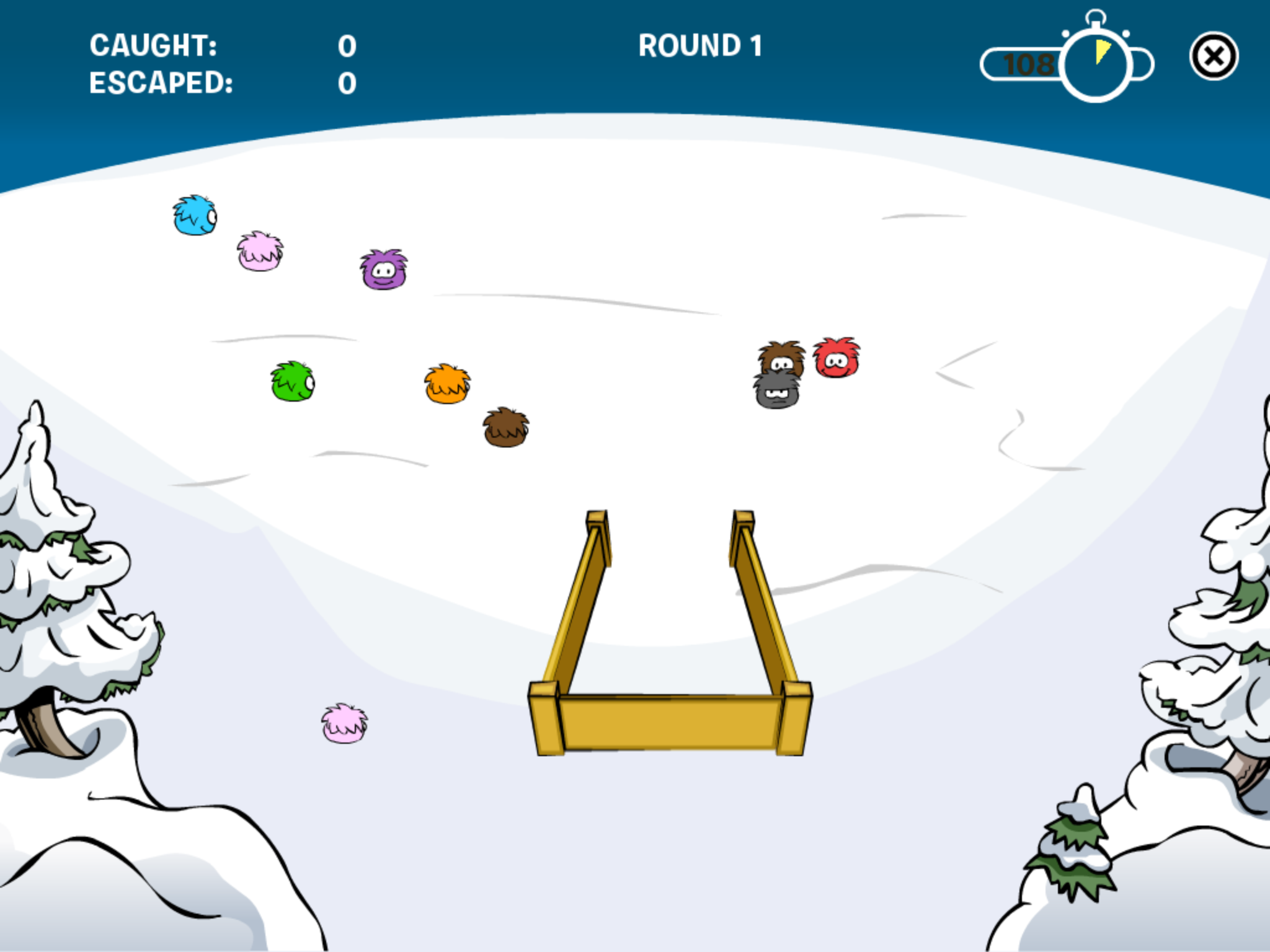 Club Penguin Puffle Round Up gameplay