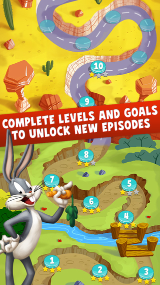 Looney Tunes complete levels and goals to unlock new episodes